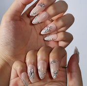 Frosty Petal - Ersa Nails Nude Silver PressOnNails