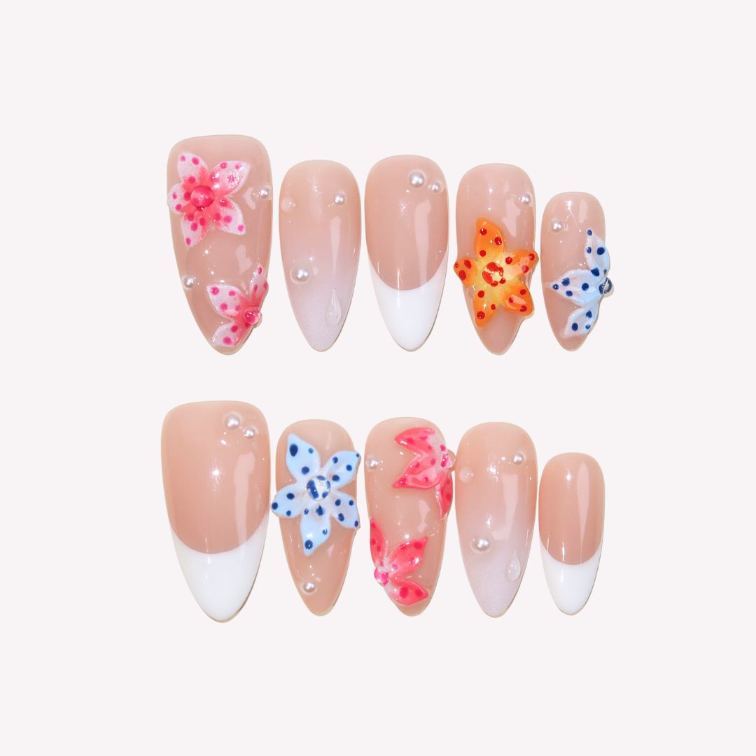 Full Bloom - Ersa Nails Nude White PressOnNails