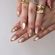 Garden Date - Ersa Nails Gold Pink PressOnNails