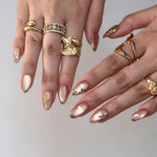 Garden Date - Ersa Nails Gold Pink PressOnNails