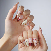 Garnet Glitz - Ersa Nails Nude White Red PressOnNails