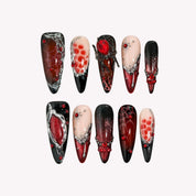 Get Dangerous - Ersa Nails Red Black PressOnNails