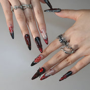 Get Dangerous - Ersa Nails Red Black PressOnNails