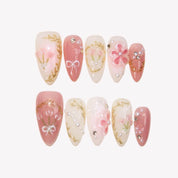 Gilded Garden - Ersa Nails Pink White Gold PressOnNails