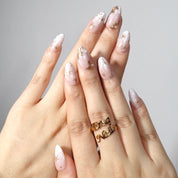Gilded Mist - Ersa Nails Nude White Gold PressOnNails