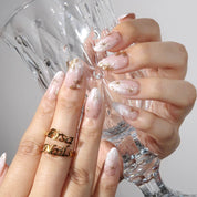 Gilded Mist - Ersa Nails Nude White Gold PressOnNails