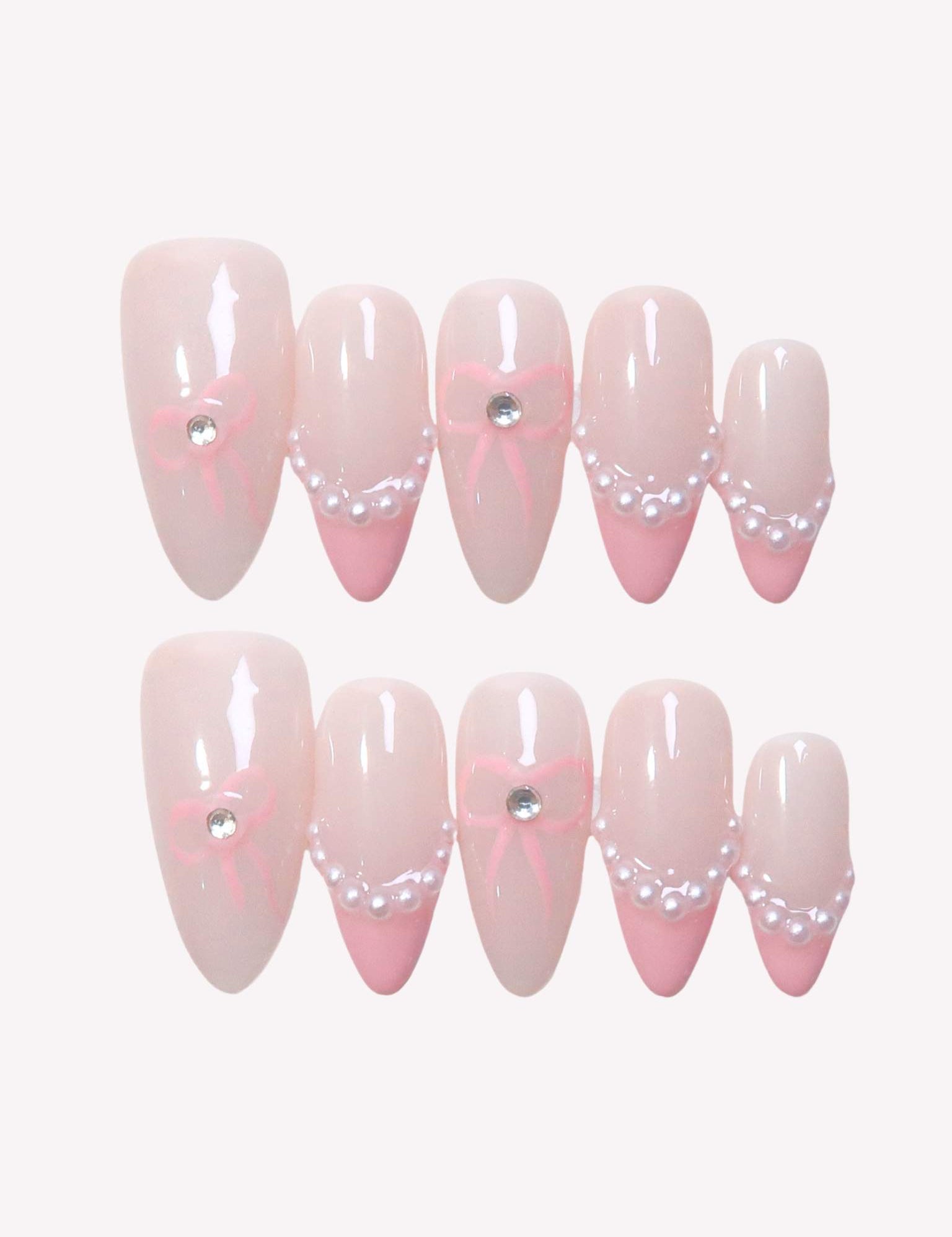 Girl in Pearl - Ersa Nails Nude Pink Med Almond PressOnNails