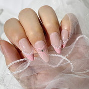 Girl in Pearl - Ersa Nails Nude Pink Med Almond PressOnNails