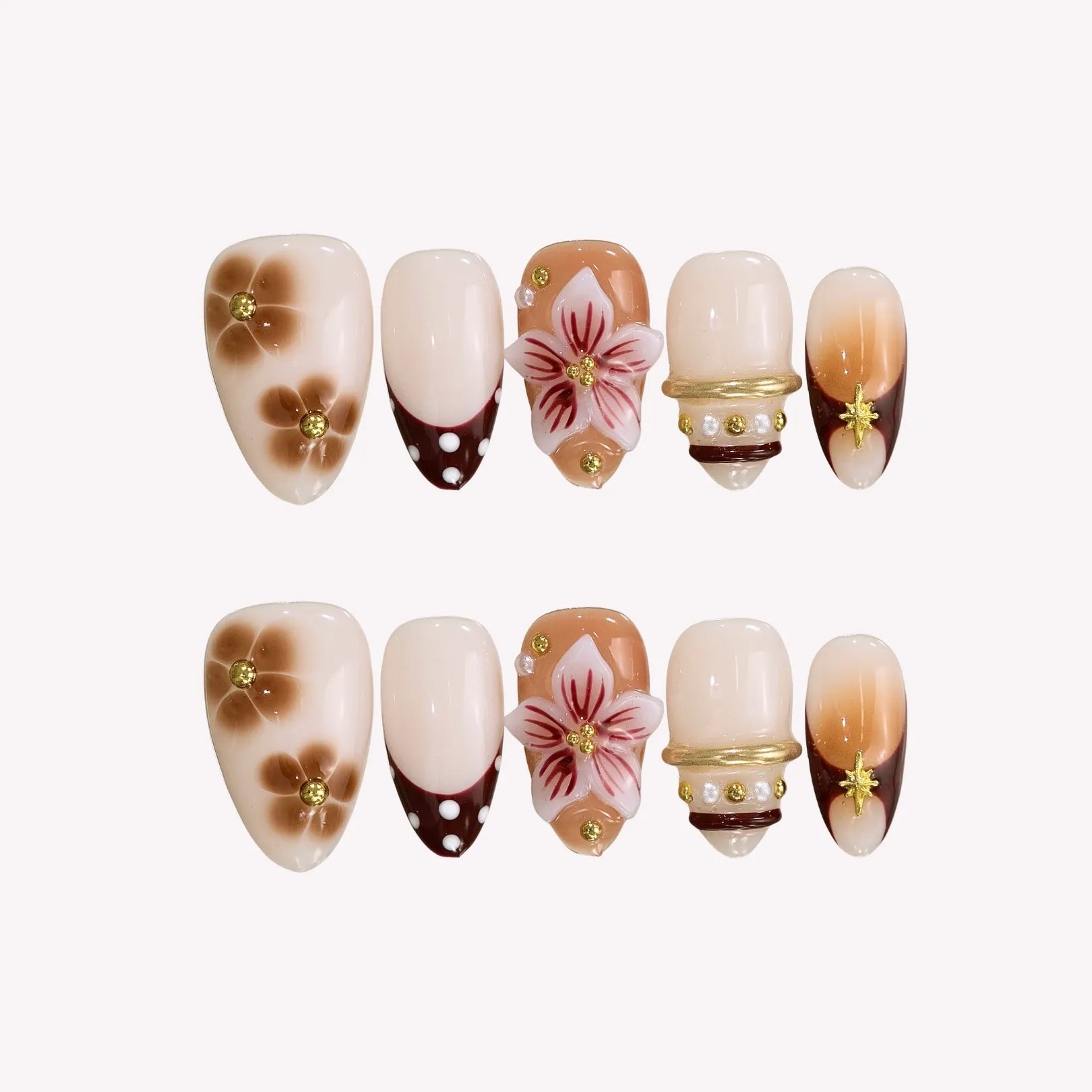 Glam Queen - Ersa Nails Nude Brown PressOnNails