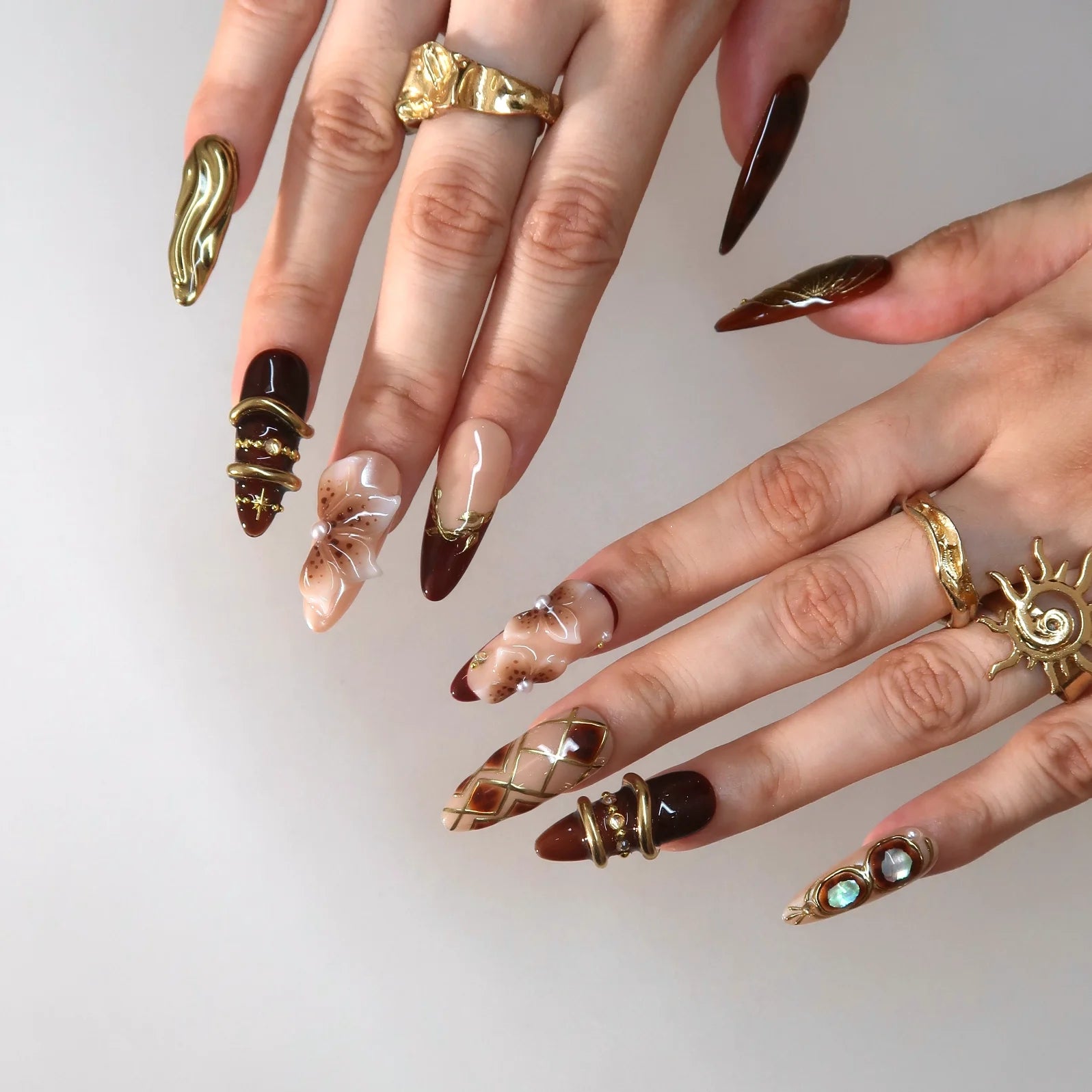 Glow All Out - Ersa Nails Nude Brown PressOnNails