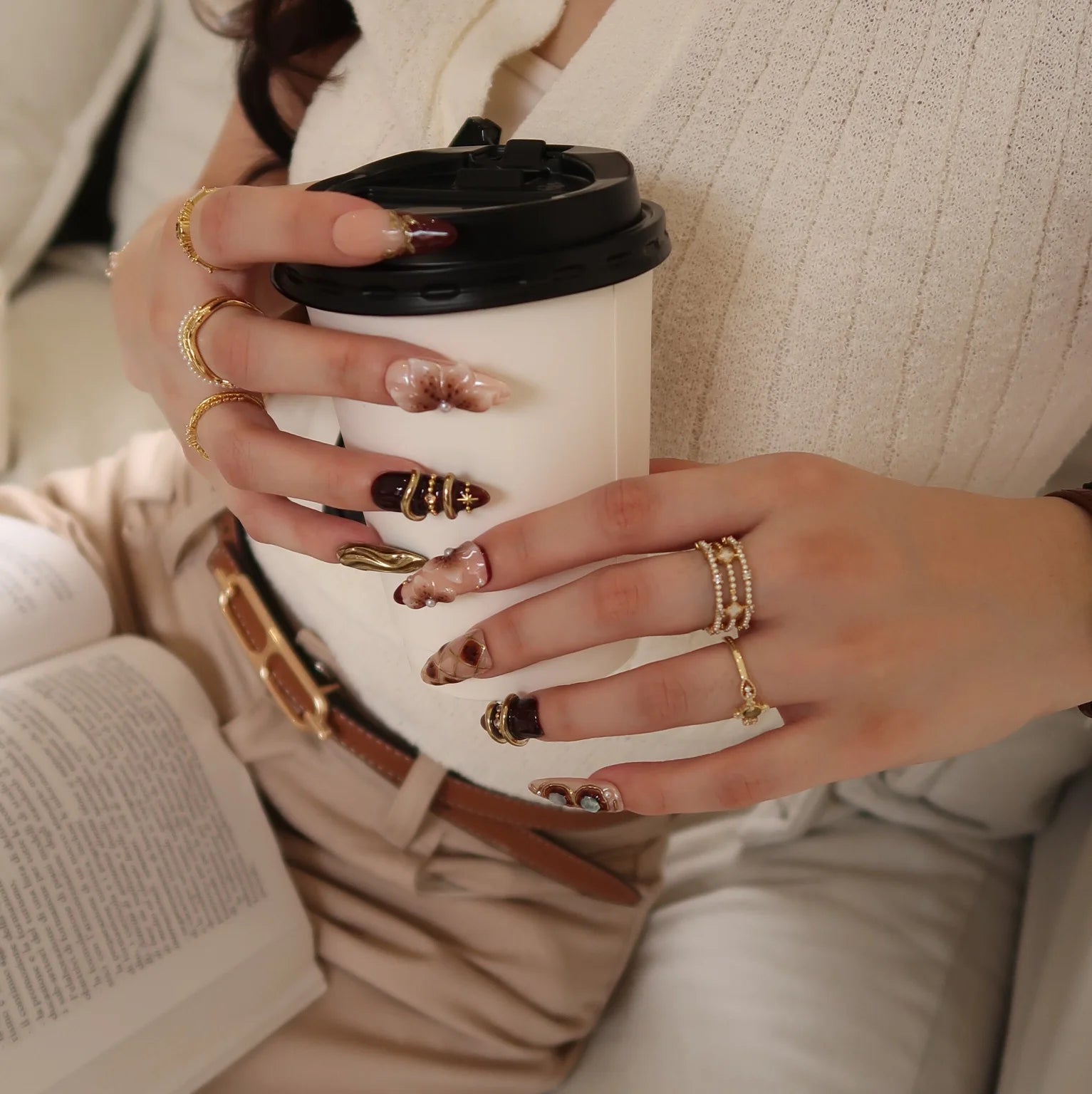 Glow All Out - Ersa Nails Nude Brown PressOnNails