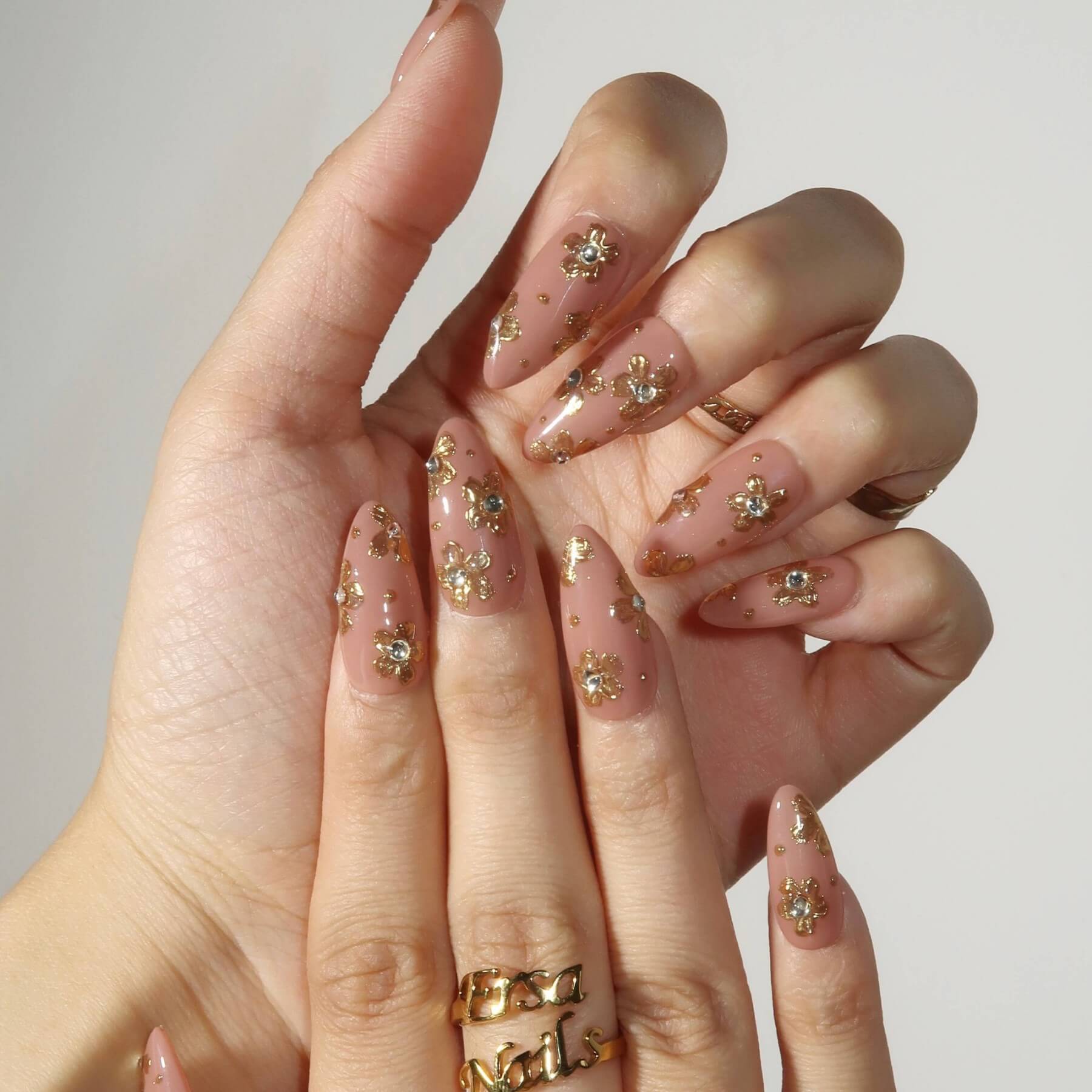 Golden Dreams - Ersa Nails Nude Gold PressOnNails