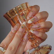 Golden Grace - Ersa Nails Nude White Gold PressOnNails