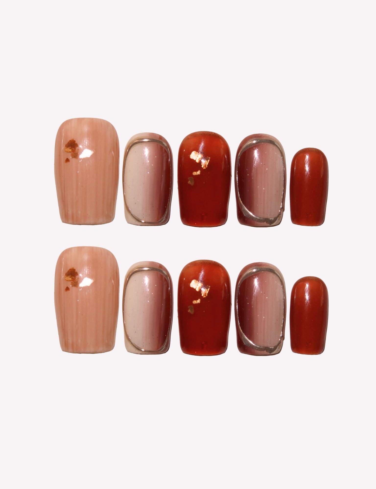 Golden Harvest - Ersa Nails Red Brown PressOnNails