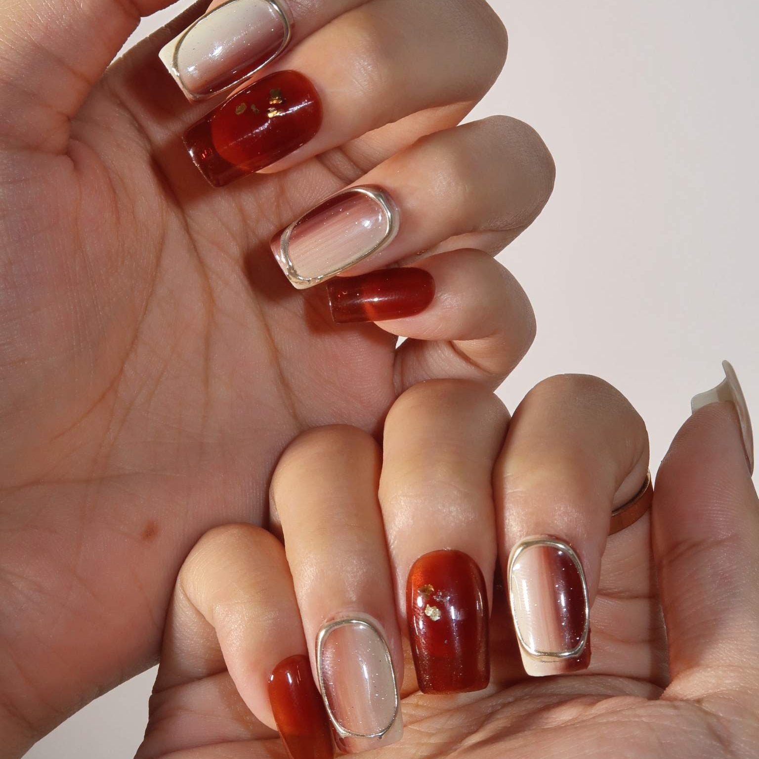 Golden Harvest - Ersa Nails Red Brown PressOnNails