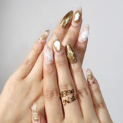 Golden Magnolia - Ersa Nails Nude Gold PressOnNails
