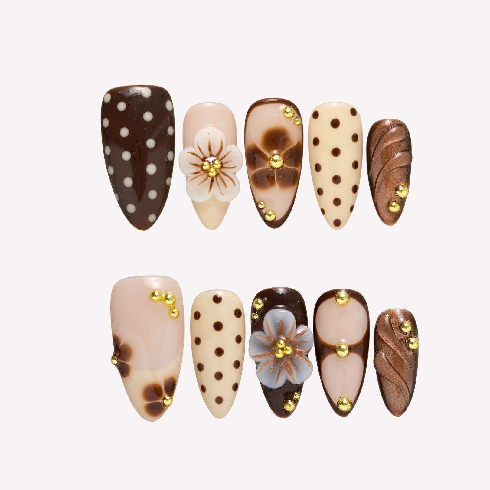 Golden Safari- Ersa Nails Nude Brown PressOnNails