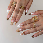 Graceful - Ersa Nails Nude Gold PressOnNails