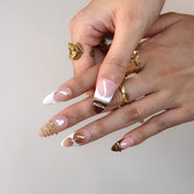 Graceful - Ersa Nails Nude Gold PressOnNails