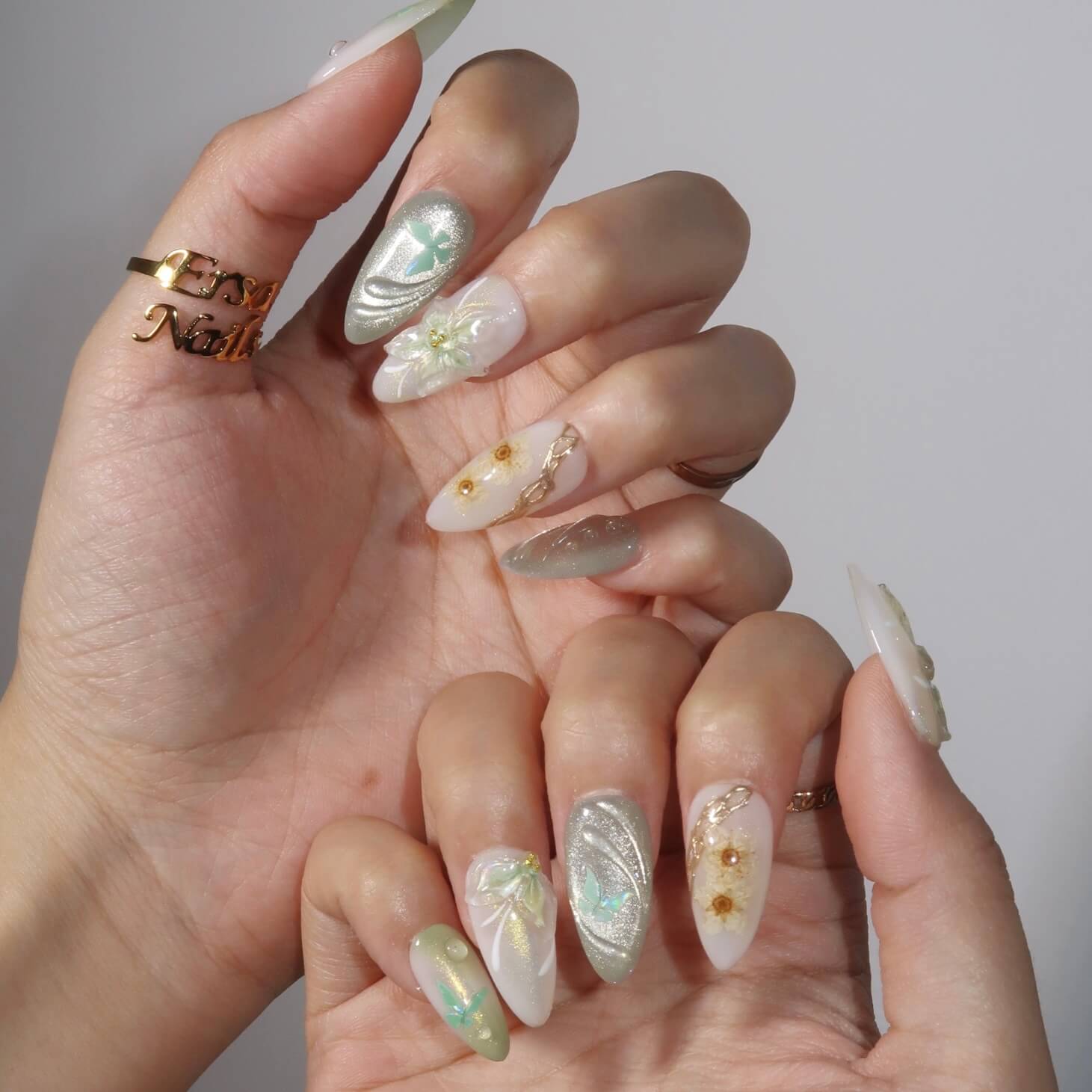 Green Forest - Ersa Nails White Jade PressOnNails