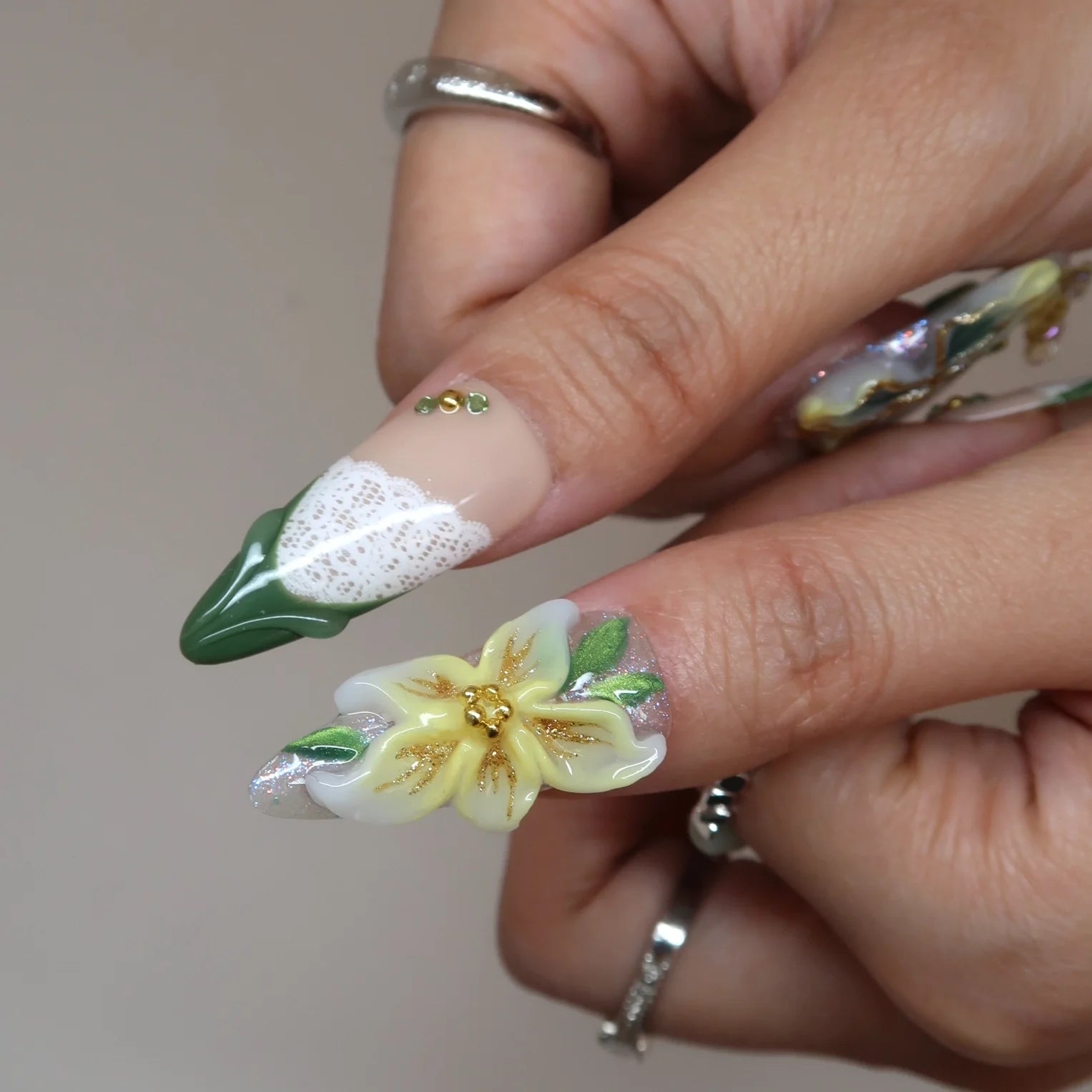Green Muse - Ersa Nails Nude Jade White PressOnNails