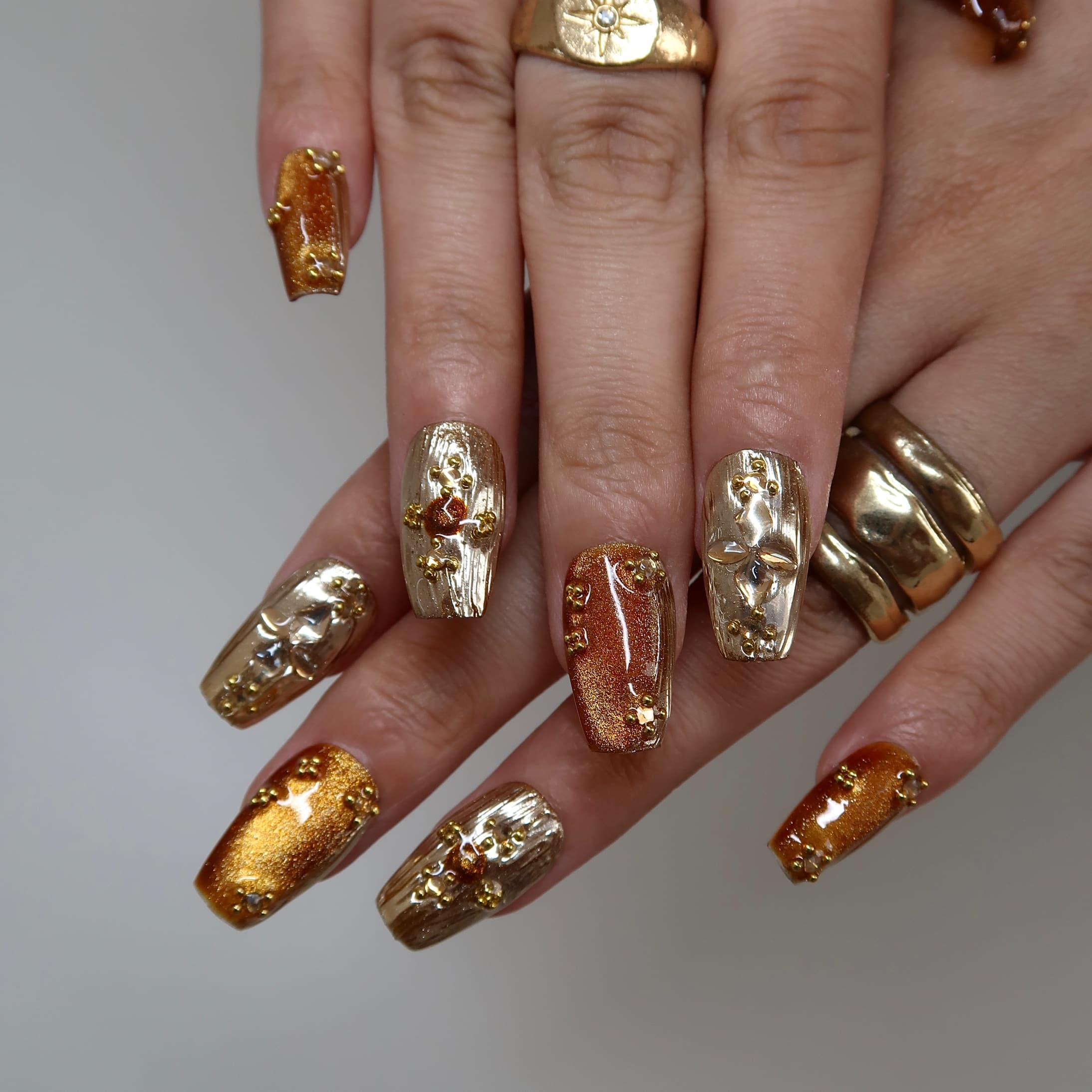 Harvest Glow- Ersa Nails Gold PressOnNails