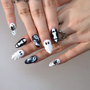 Haunted - Ersa Nails White Black PressOnNails