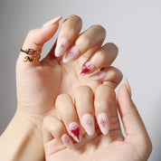 Heartbeat - Ersa Nails Nude Pink Red PressOnNails