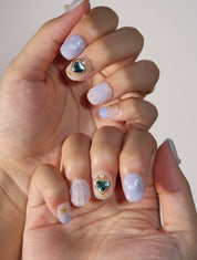 Heart of the Ocean - Ersa Nails White Blue PressOnNails