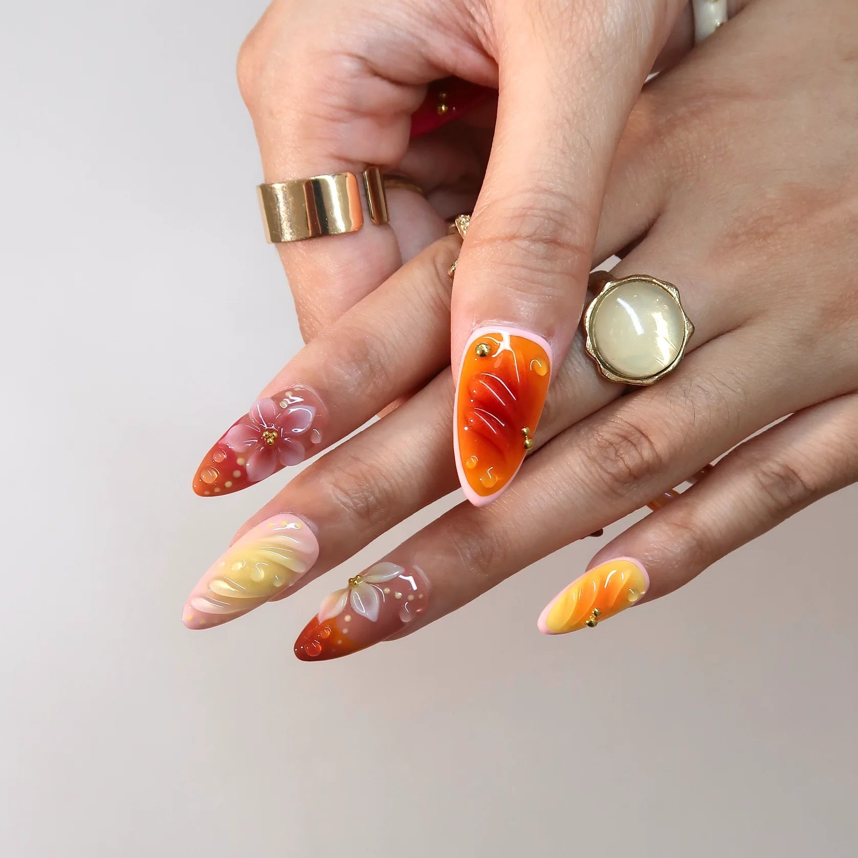Heatwave - Ersa Nails Yellow Red PressOnNails
