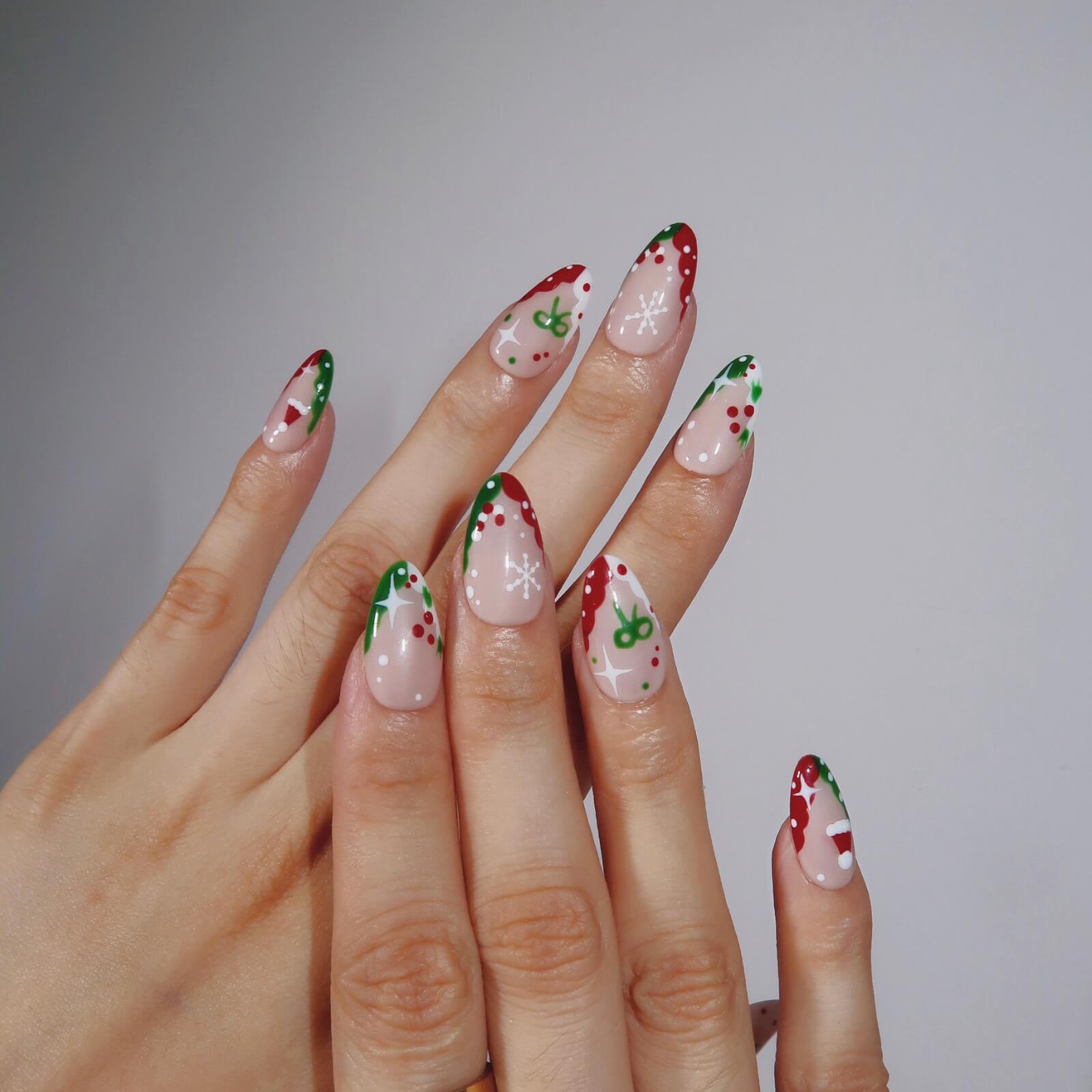 Holly Jolly - Ersa Nails Nude Red Jade PressOnNails