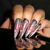 Holo Terra - Ersa Nails Pink Sliver Long Oval PressOnNails