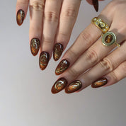 Honeyed Gold - Ersa Nails Gold Short Almond PressOnNails