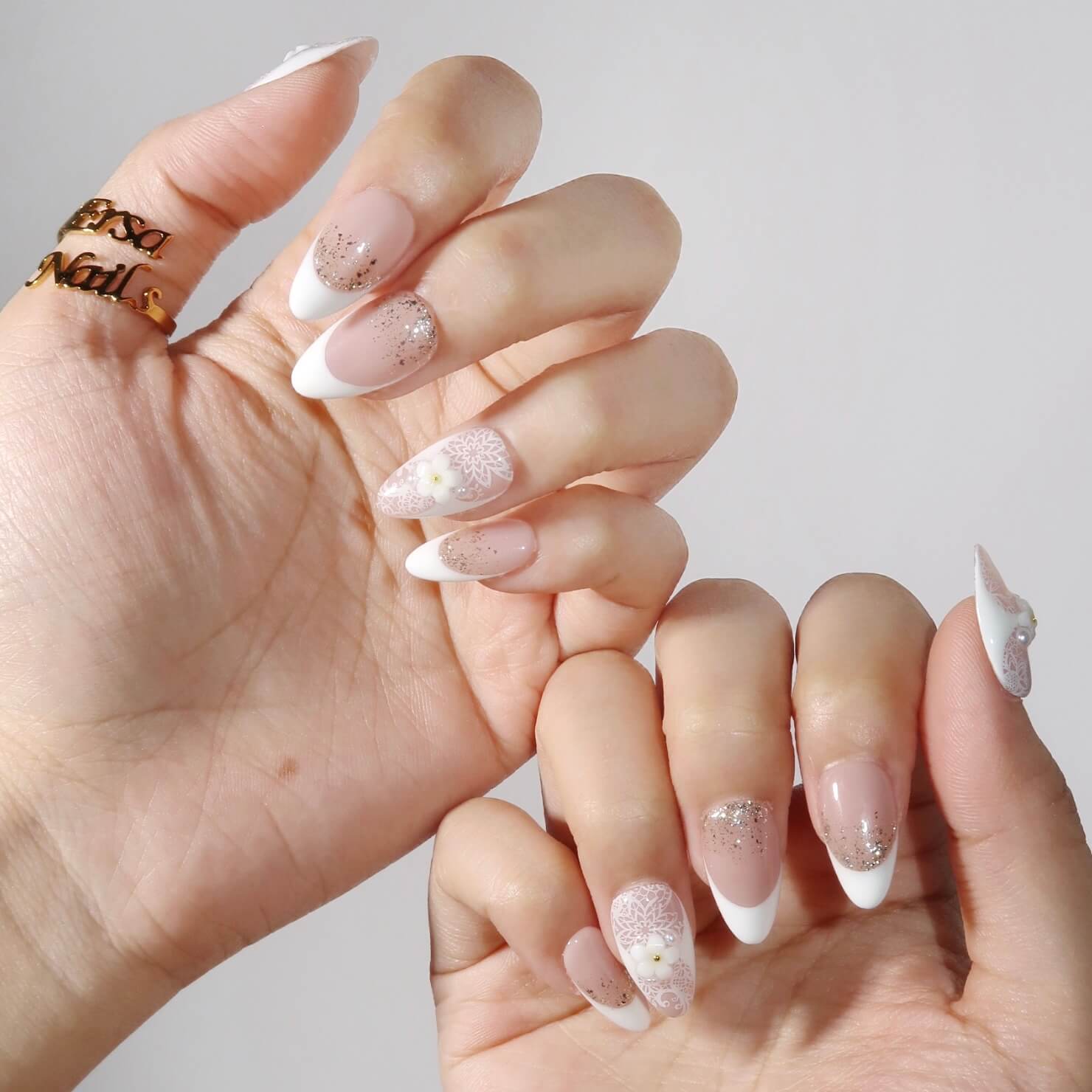 Honeyed Vows - Ersa Nails Nude White PressOnNails