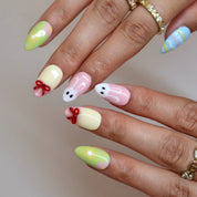 Hoppy Spring - Ersa Nails Blue Pink Yellow Jade PressOnNails