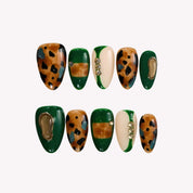 In Style - Ersa Nails Brown Jade PressOnNails