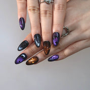 Into The Dark - Ersa Nails Purple Black PressOnNails