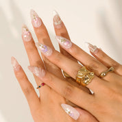 Irresistible Affection - Ersa Nails Nude Purple White PressOnNails