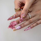 Island Escape - Ersa Nails Pink Yellow PressOnNails
