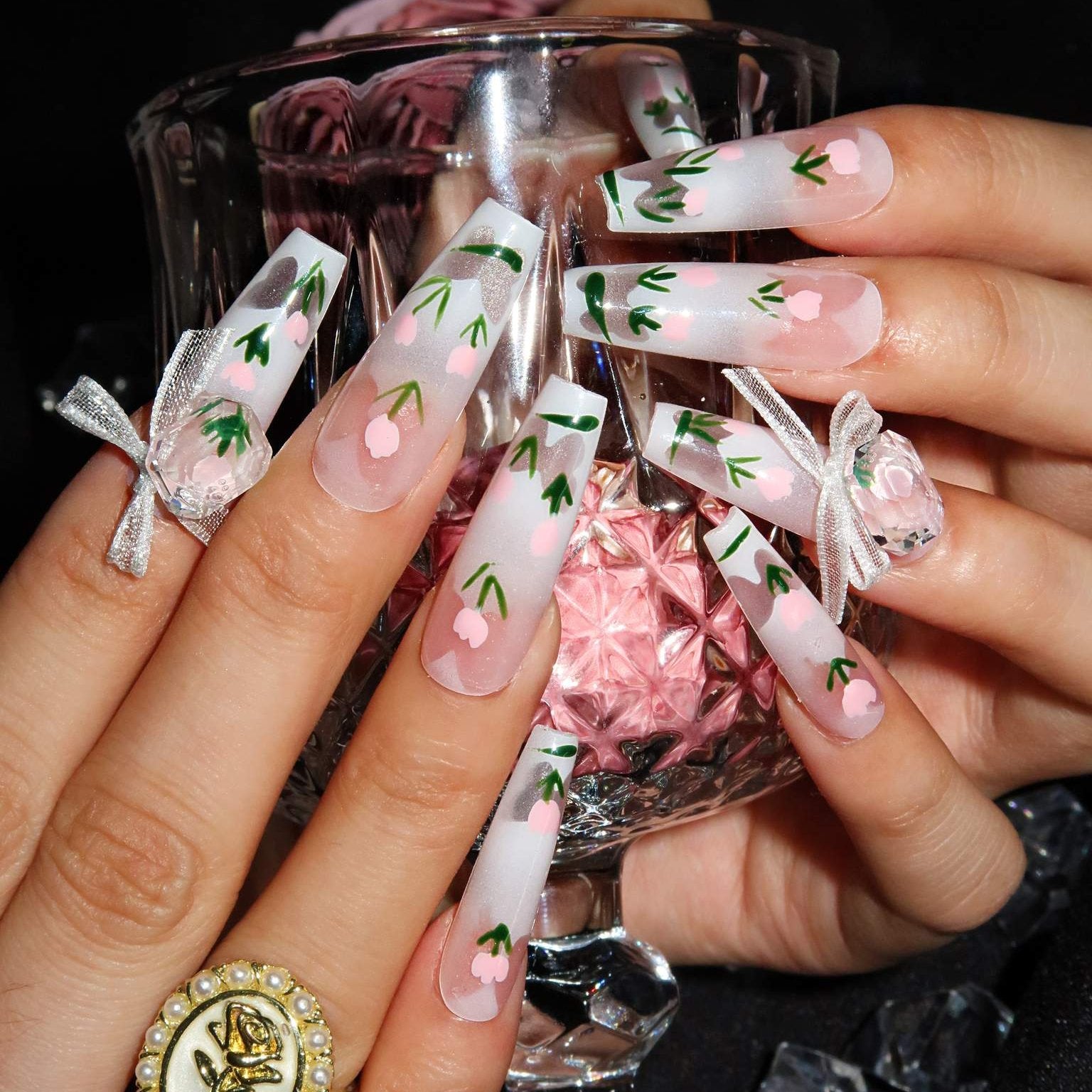 It Must Be Love - Ersa Nails White Long Coffin PressOnNails