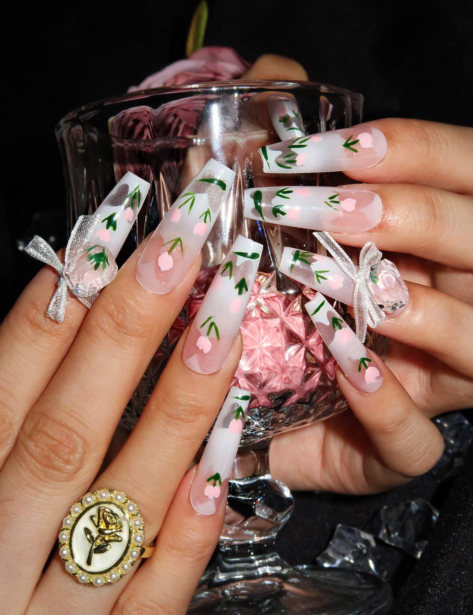 It Must Be Love - Ersa Nails White Long Coffin PressOnNails