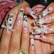 It Must Be Love - Ersa Nails White Long Coffin PressOnNails