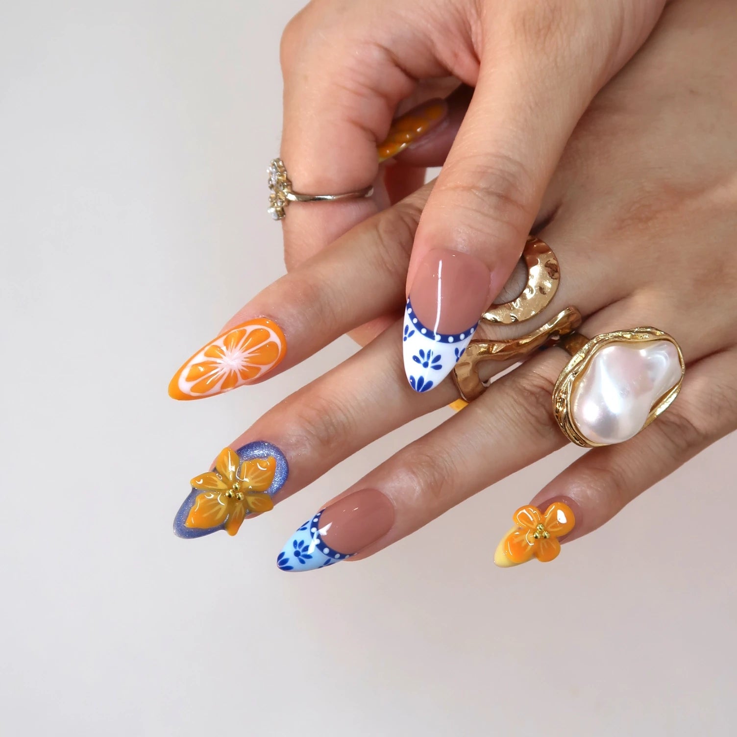 Juicie - Ersa Nails Blue Yellow PressOnNails