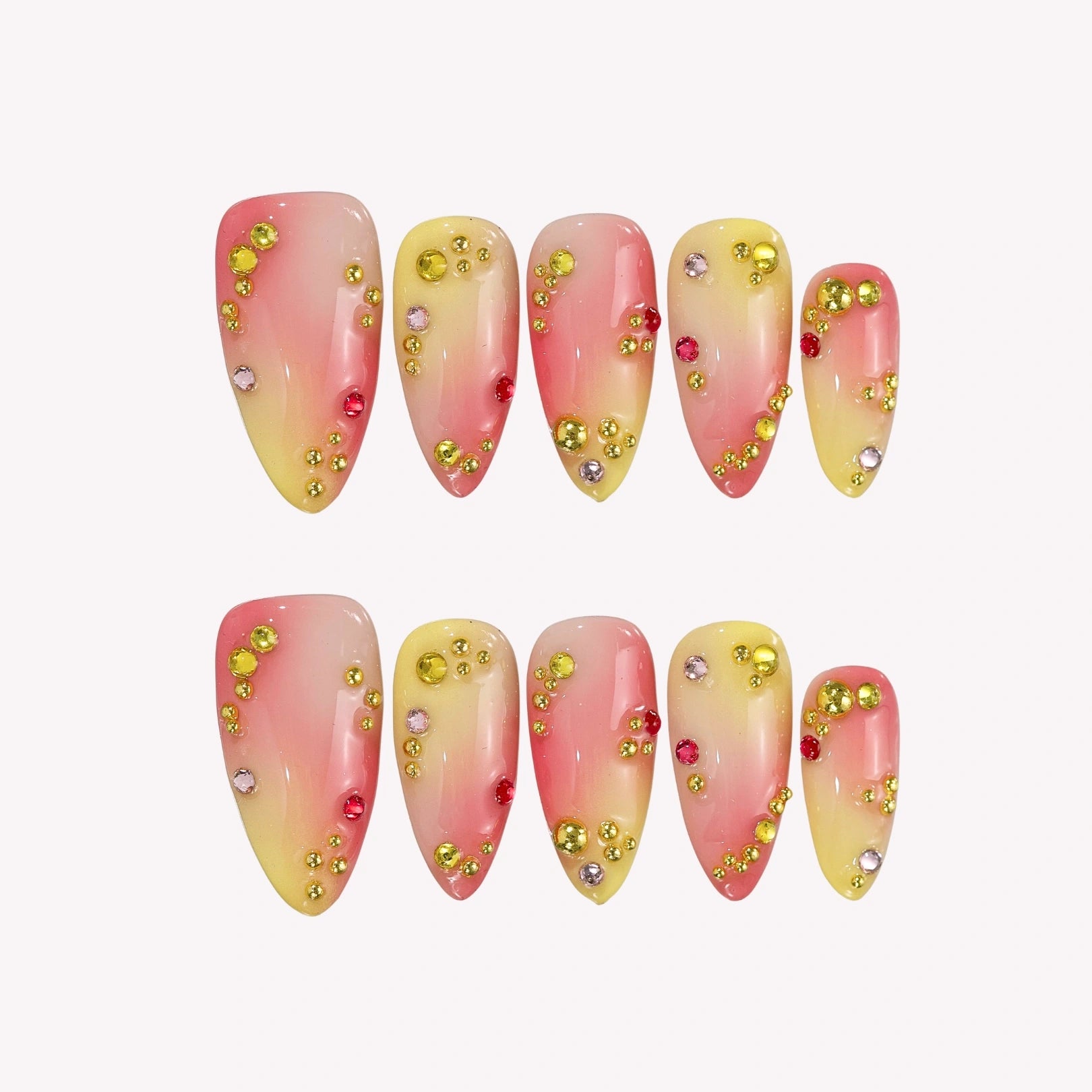 Juicy Jelly - Ersa Nails Pink Yellow PressOnNails