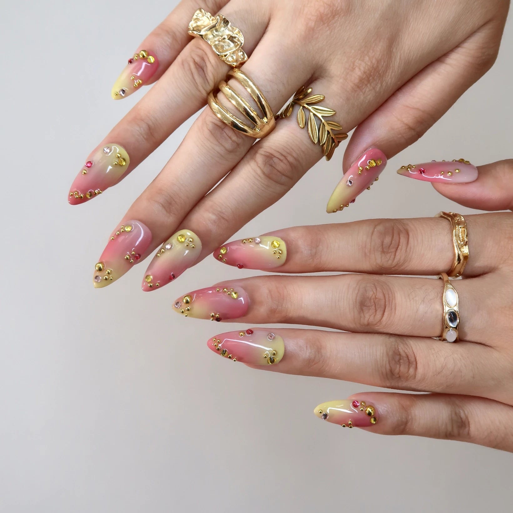 Juicy Jelly - Ersa Nails Pink Yellow PressOnNails