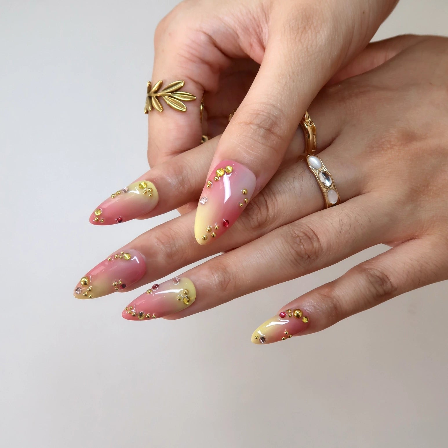 Juicy Jelly - Ersa Nails Pink Yellow PressOnNails