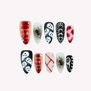 Just A Ghoul - Ersa Nails Red Black PressOnNails