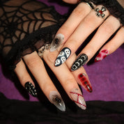Just A Ghoul - Ersa Nails Red Black PressOnNails