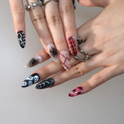 Just A Ghoul - Ersa Nails Red Black PressOnNails