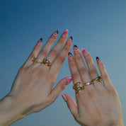 Just Peachy - Ersa Nails Pink Black PressOnNails
